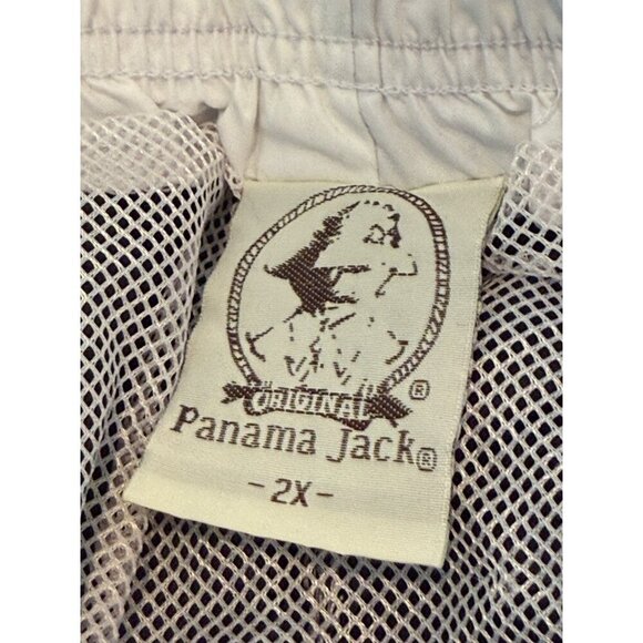 Panama Jack Men's 20 1/2" Contrast Stitch Swim Trunks Black White Size 2X NWT - Picture 3 of 4